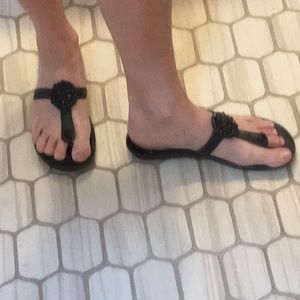 Black decorative sandals